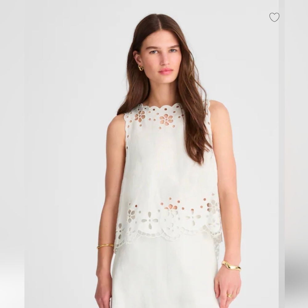 Madewell Embroidered Eyelet High Low Tank, M